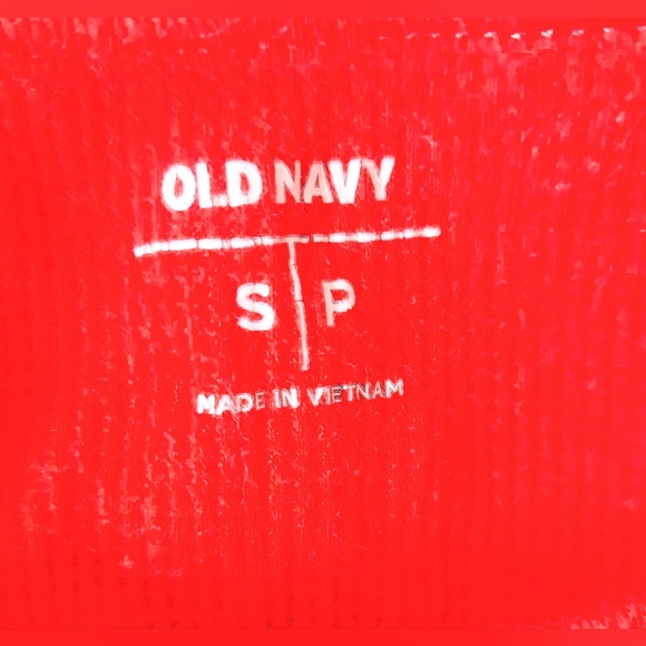 Old Navy Women's Size Small Polka Dot Thermal Waffle Knit Top Orange White - Picture 7 of 8